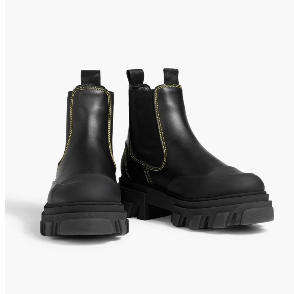 Ganni Leather Chelsea Boots
